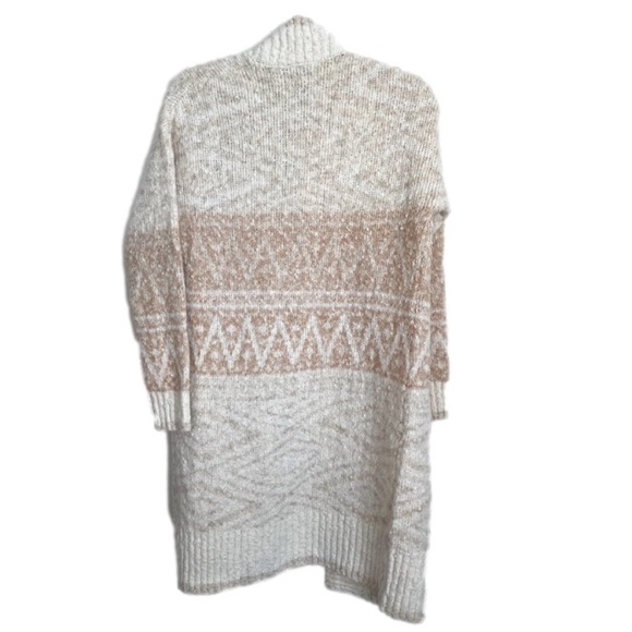 SOLD!!! Joie Cream & Beige Nordic Long Cardigan Duster - Picture 4 of 9